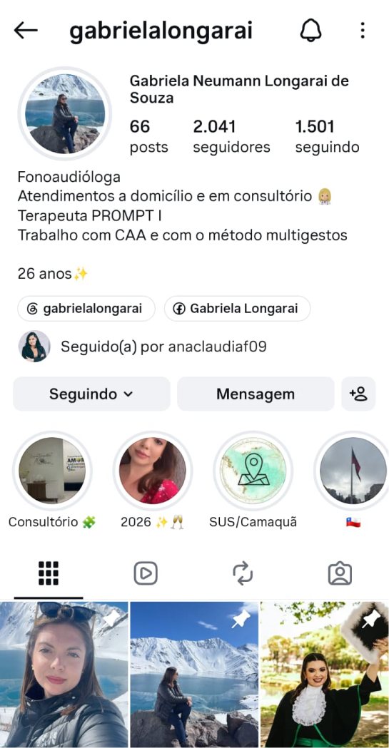Perfil antes da curadoria